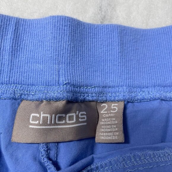 Chico's Womens Light Blue Straight Leg Cargo Pocket Capri Pants Size 2.5 US L - Picture 3 of 10